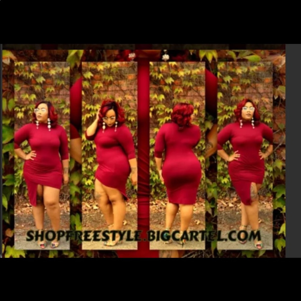 Plus size asymmetrical dress